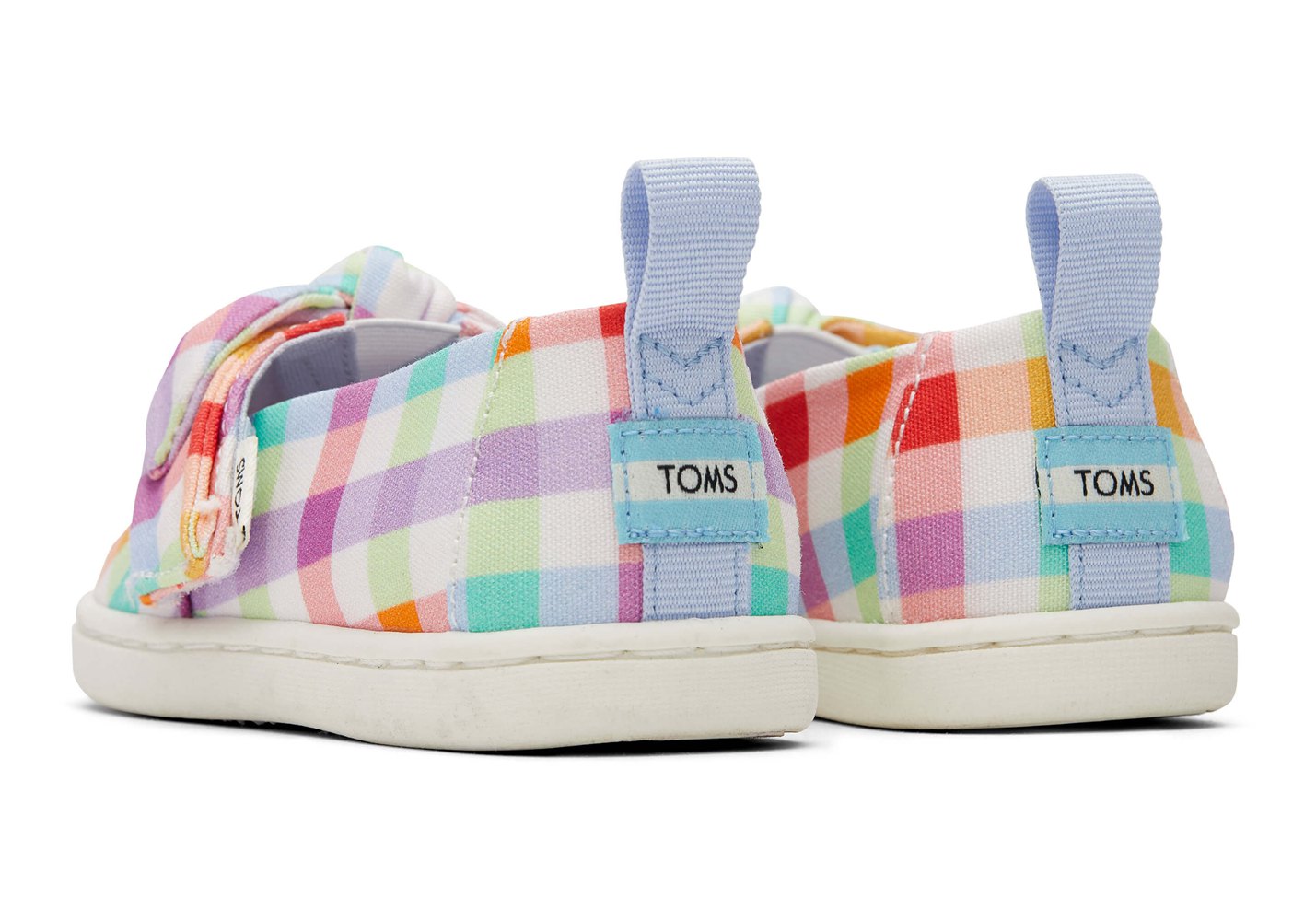 Toms Espadryle Dziecięce Kolorowe - Alpargata Tiny Plaid Bow - 18ZFPYRBC